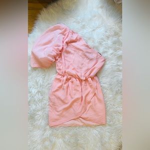 REVOLVE x NBD One Shoulder Mini Dress in Peach